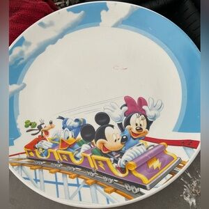 Disney Mickey and Friends Roller Coaster Adventure dinner plates duo